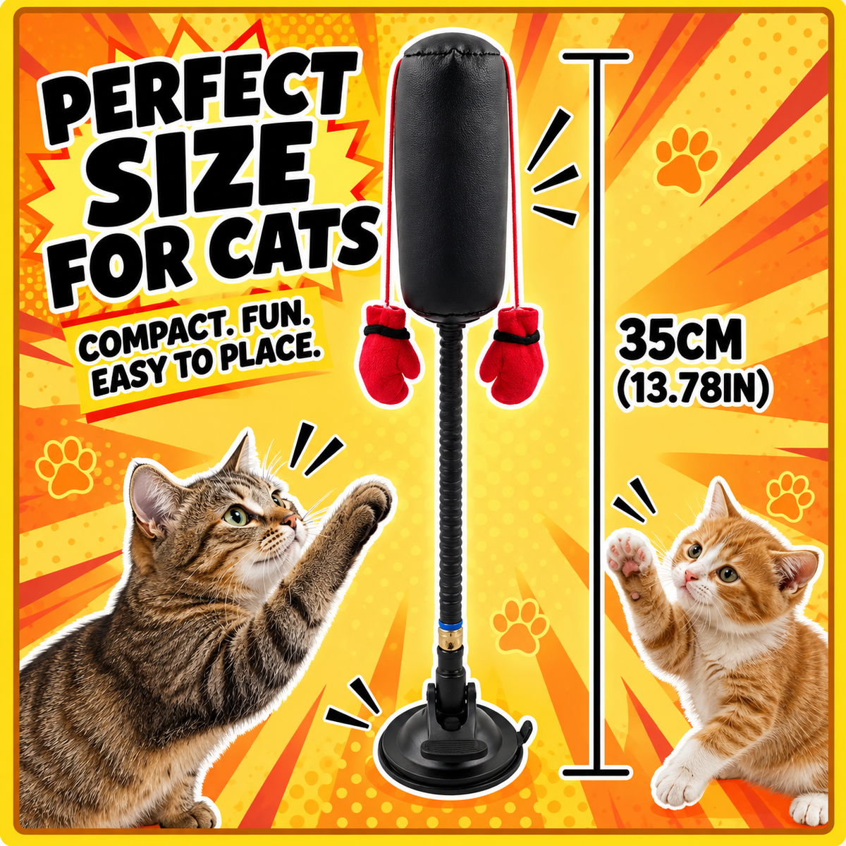 Perfect size for cats, 35 cm tall