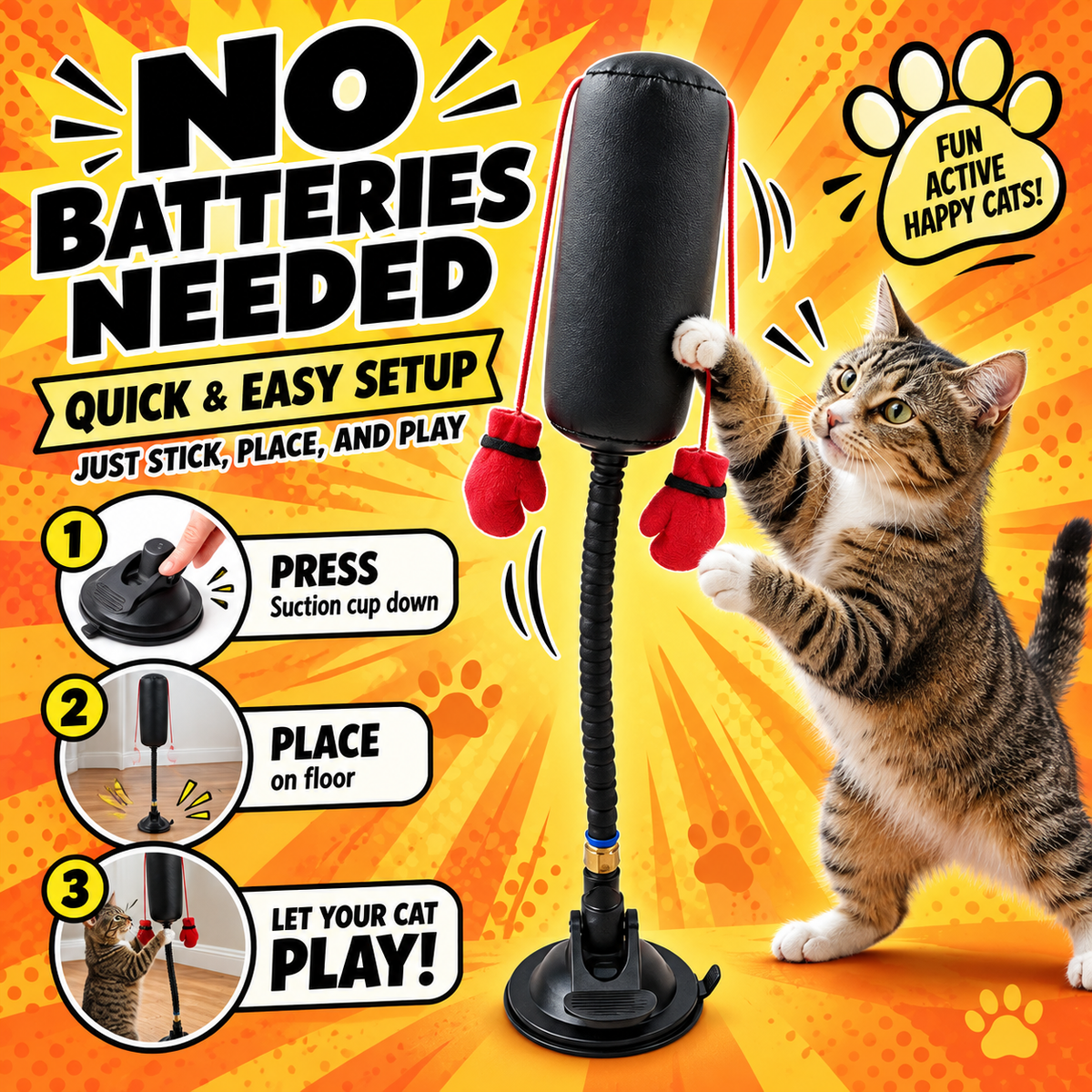 No batteries needed, quick and easy setup